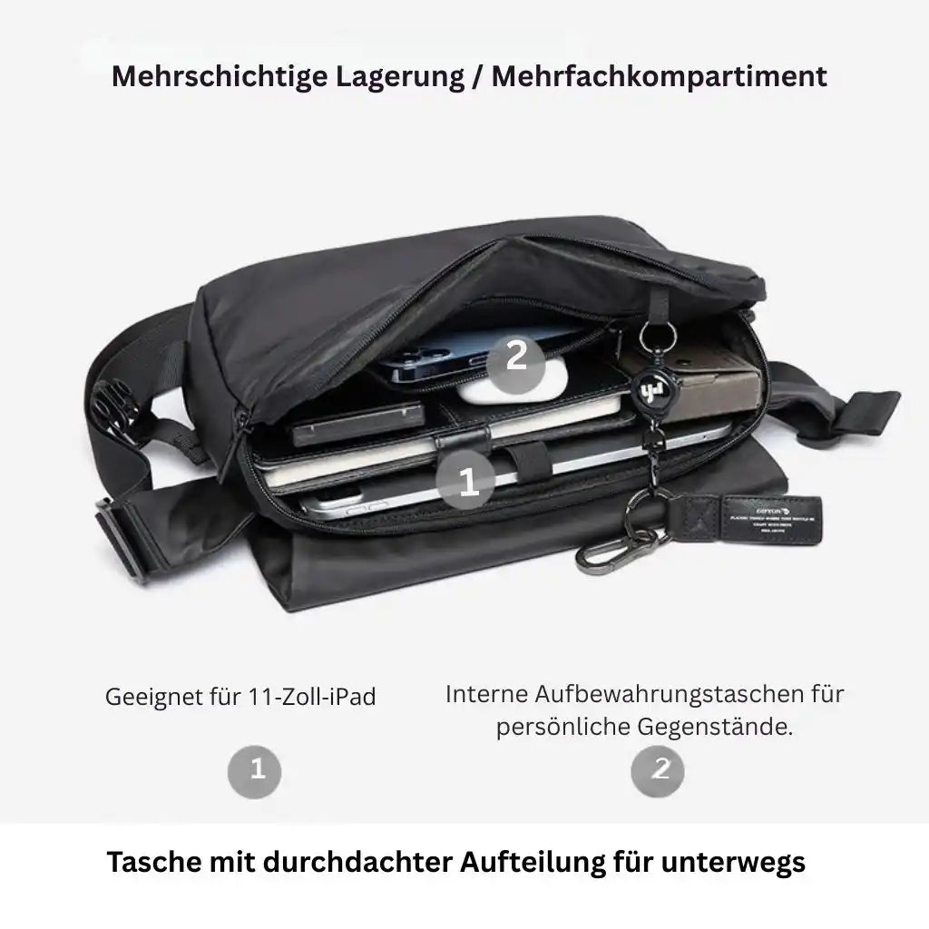 Herren Umhängetasche vielseitige Schultertasche für Studenten und Freizeit