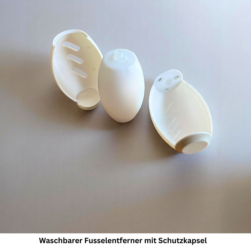 Fusselrolle geöffnet – Ansicht der Innenkomponenten mit Schutzkapsel