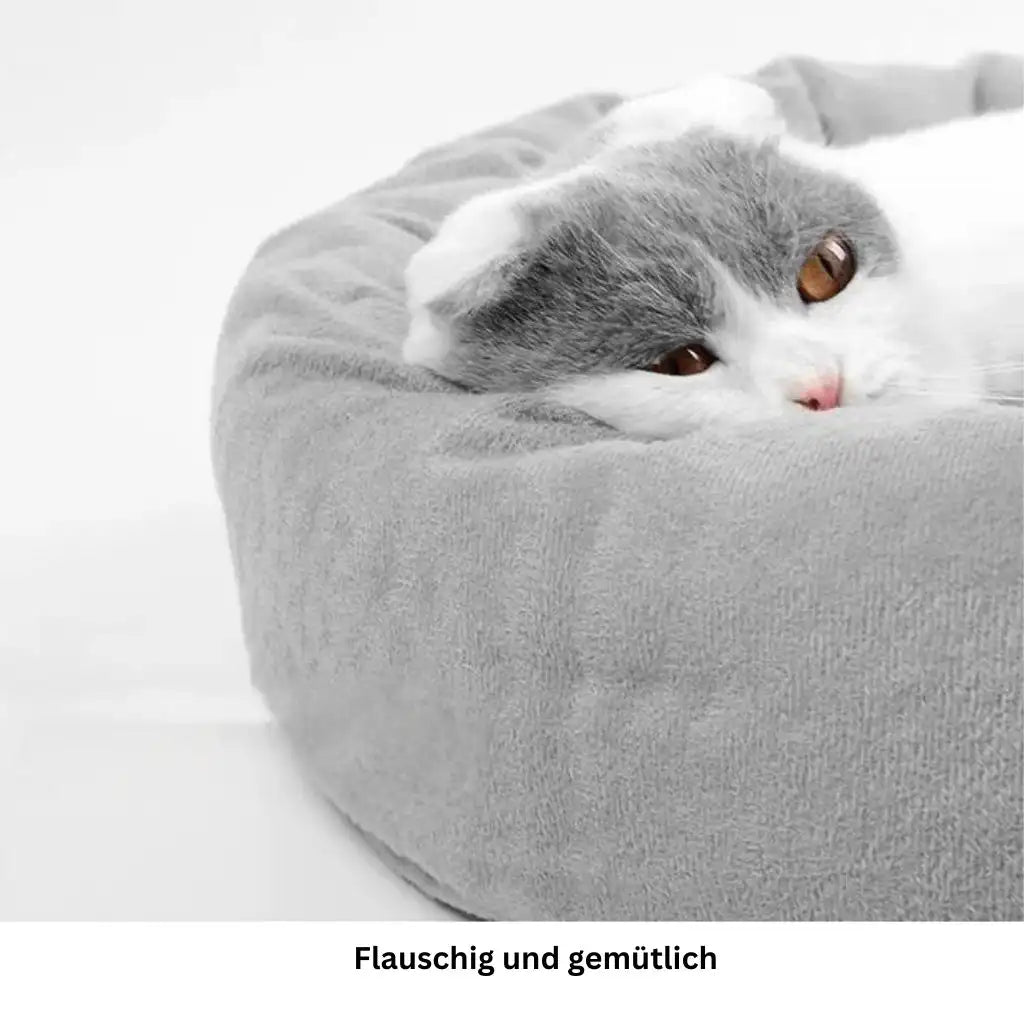 Rundbett für Katzen in Hellgrau