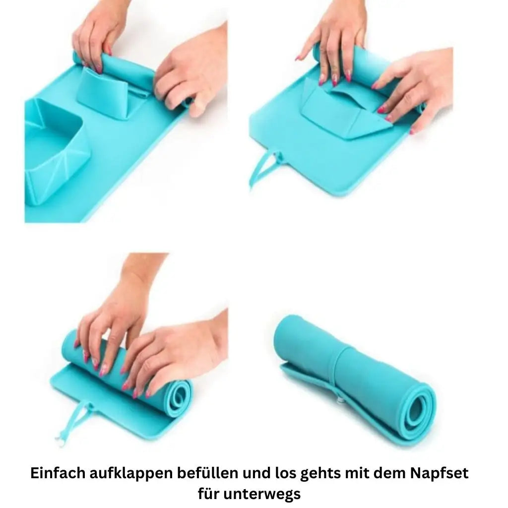 Faltbarer Reisenapf für Hunde & Katzen - Farbe: Grün - 1 von wisheum.ch