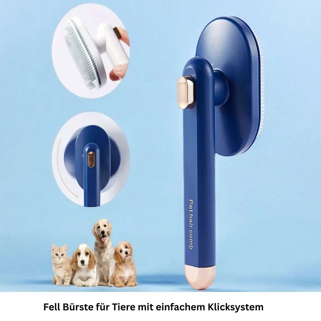 Selbstreinigende Bürste für Hunde & Katzen - Farbe: Dunkel Blau - 1 von wisheum.ch