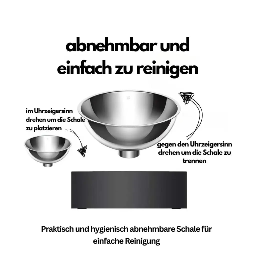 Erhöhte Futterschüssel aus Edelstahl – Rutschfest & auslaufsicher - Farbe: Schwarz - 1 von wisheum.ch