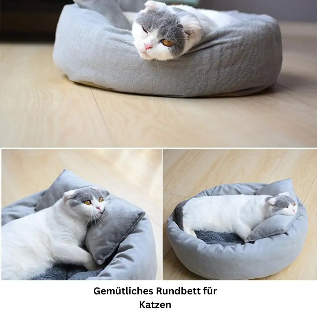 Weiches Katzenbett mit erhöhtem Rand Farbe Grau