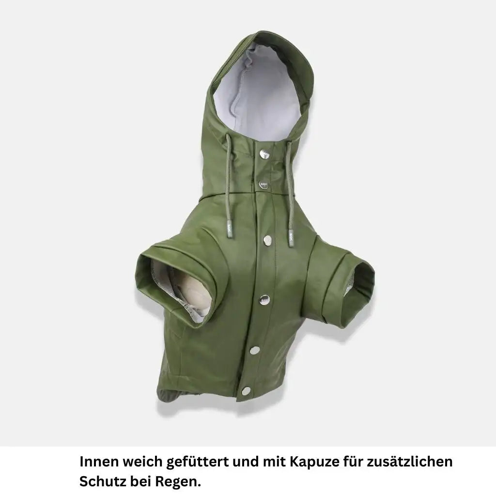 Wasserdichter Hundemantel Grün für Regenwetter
