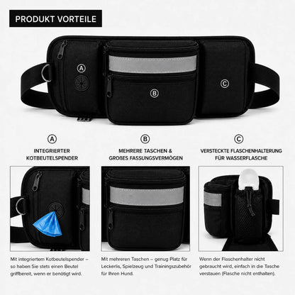 Hundebauchtasche mit Leckerlibeutel und Kotbeutelspender