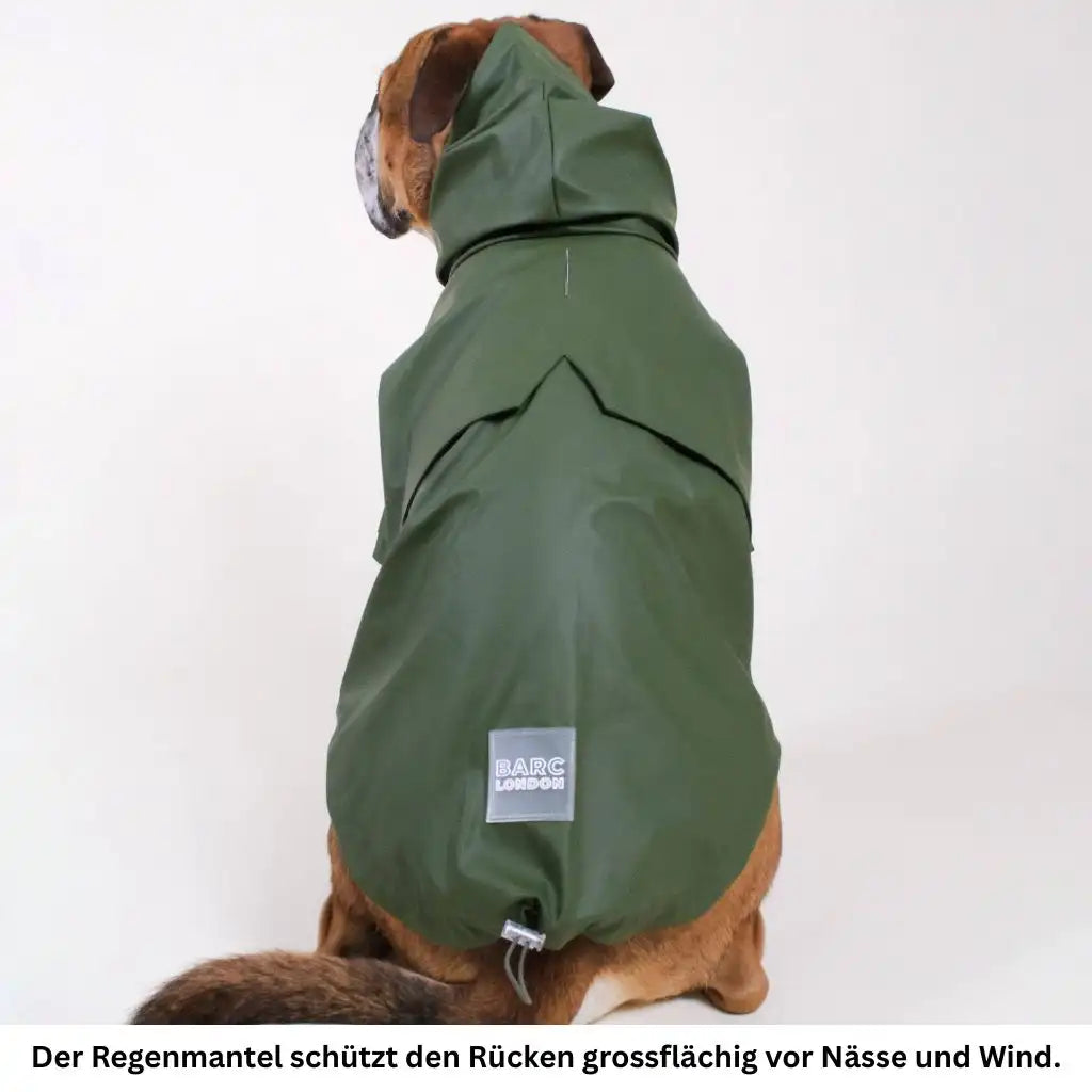 Wasserdichter Hundemantel Grün für Regenwetter