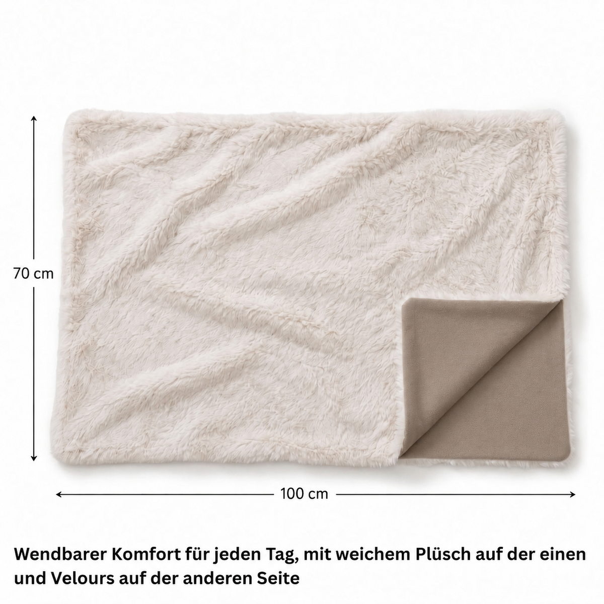 Hundedecke Elli – Sand, 100 × 70 cm