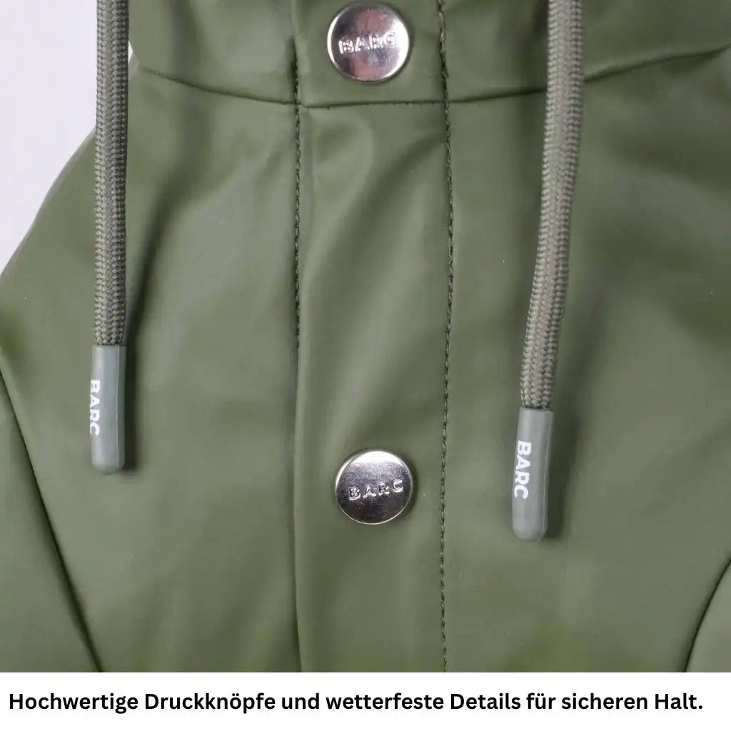Wasserdichter Hundemantel Grün für Regenwetter