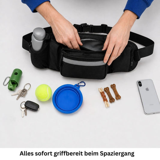 Hundebauchtasche mit Leckerlibeutel und Kotbeutelspender