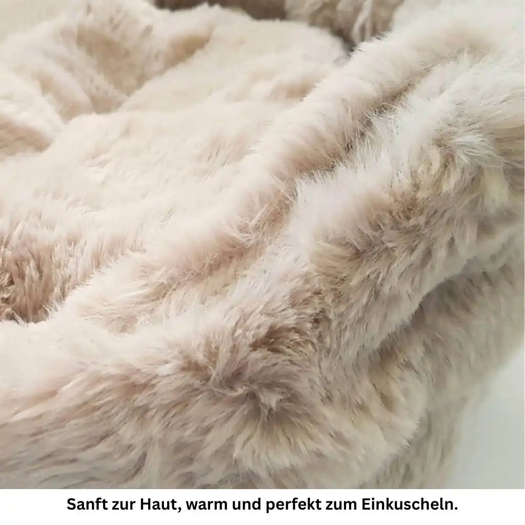 Hundebett Chester Nomi weiches Kuschelbett für Hunde in Kies, Beige