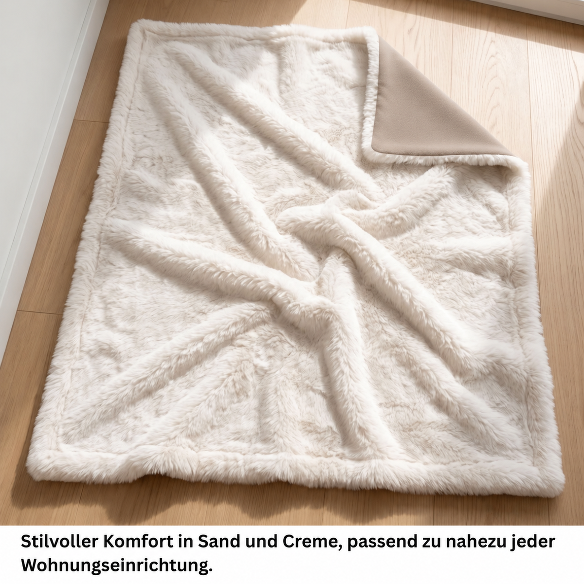 Hundedecke Elli – Sand, 100 × 70 cm