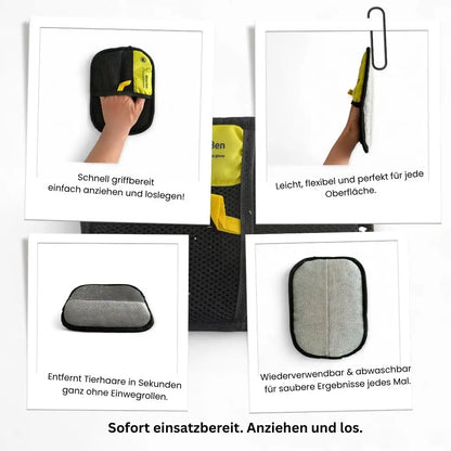Anwendung - Tierhaar - Handschuhs -  Positionen