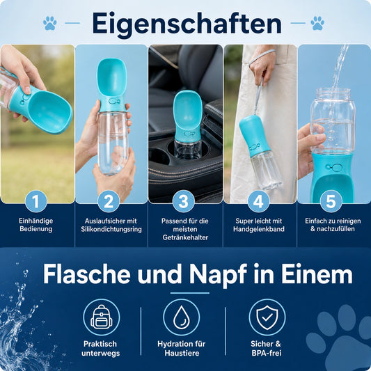 Tragbare Hunde-Trinkflasche