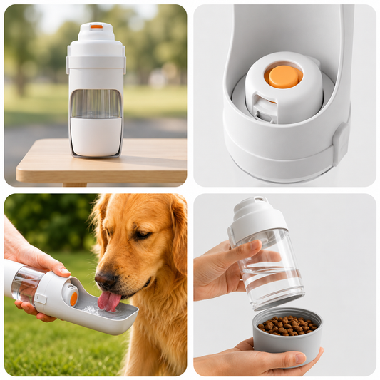 2 in 1 Trinkflasche für Hunde & Katzen