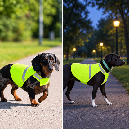 Reflektierende Hunde-Sicherheitsweste in Neongelb