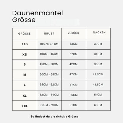 daunenmantel-grösse