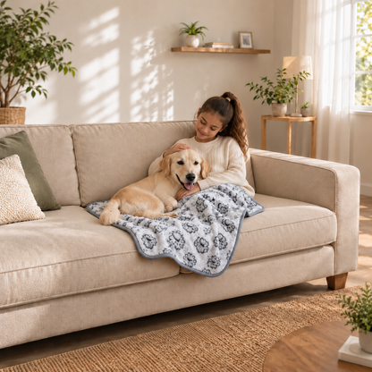 Weiche Hundedecke, Grau, 76 × 104 cm