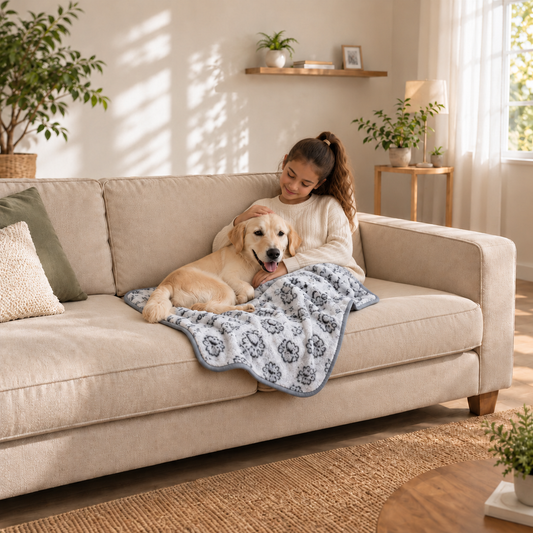 Weiche Hundedecke, Grau, 76 × 104 cm