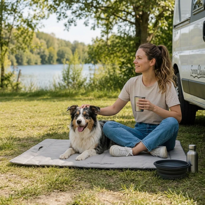 Graue Hundematte für Hunde mit erhöhtem Rand und den Massen 120 × 80 cm