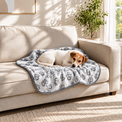 Weiche Hundedecke, Grau, 76 × 104 cm