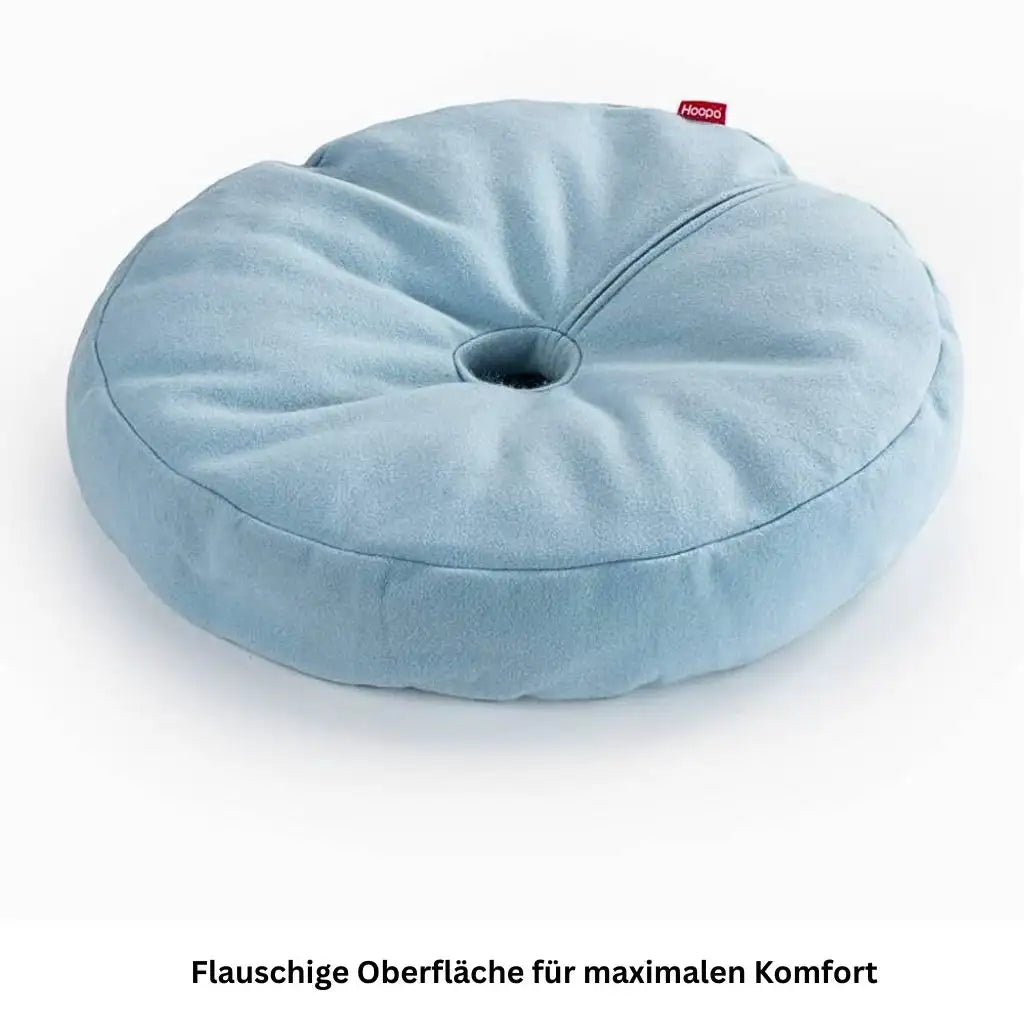 Rundes blaues Katzenbett mit weicher Oberfläche