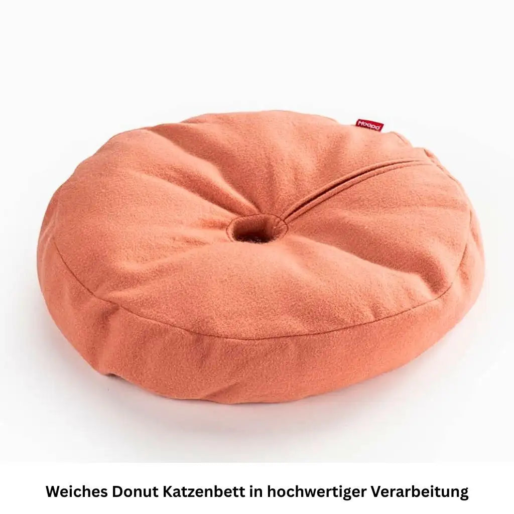 Rundes oranges Katzenbett aus weichem Stoff mit hoher Qualität