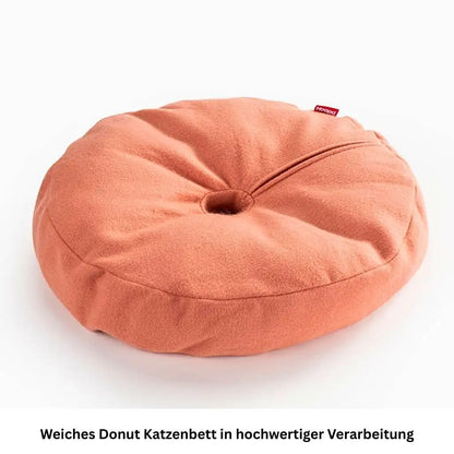 Rundes oranges Katzenbett aus weichem Stoff mit hoher Qualität