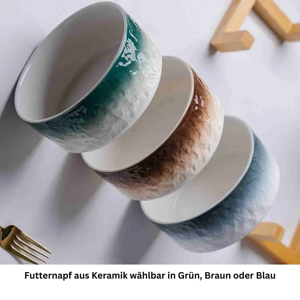 Keramiknapf Farbe: Blau Bambus Holzrahmen 