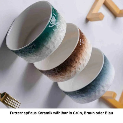Keramiknapf Farbe: Blau Bambus Holzrahmen 
