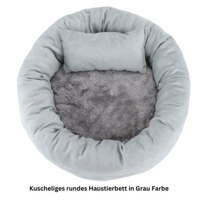 Detailansicht Plüschmaterial – Kuschelbett Grau