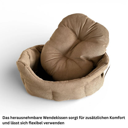 Chelsea Cord Körbchen mit herausnehmbarem Wendekissen