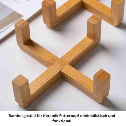 Rutschfester Holzständer für Keramiknapf – Einzelteile