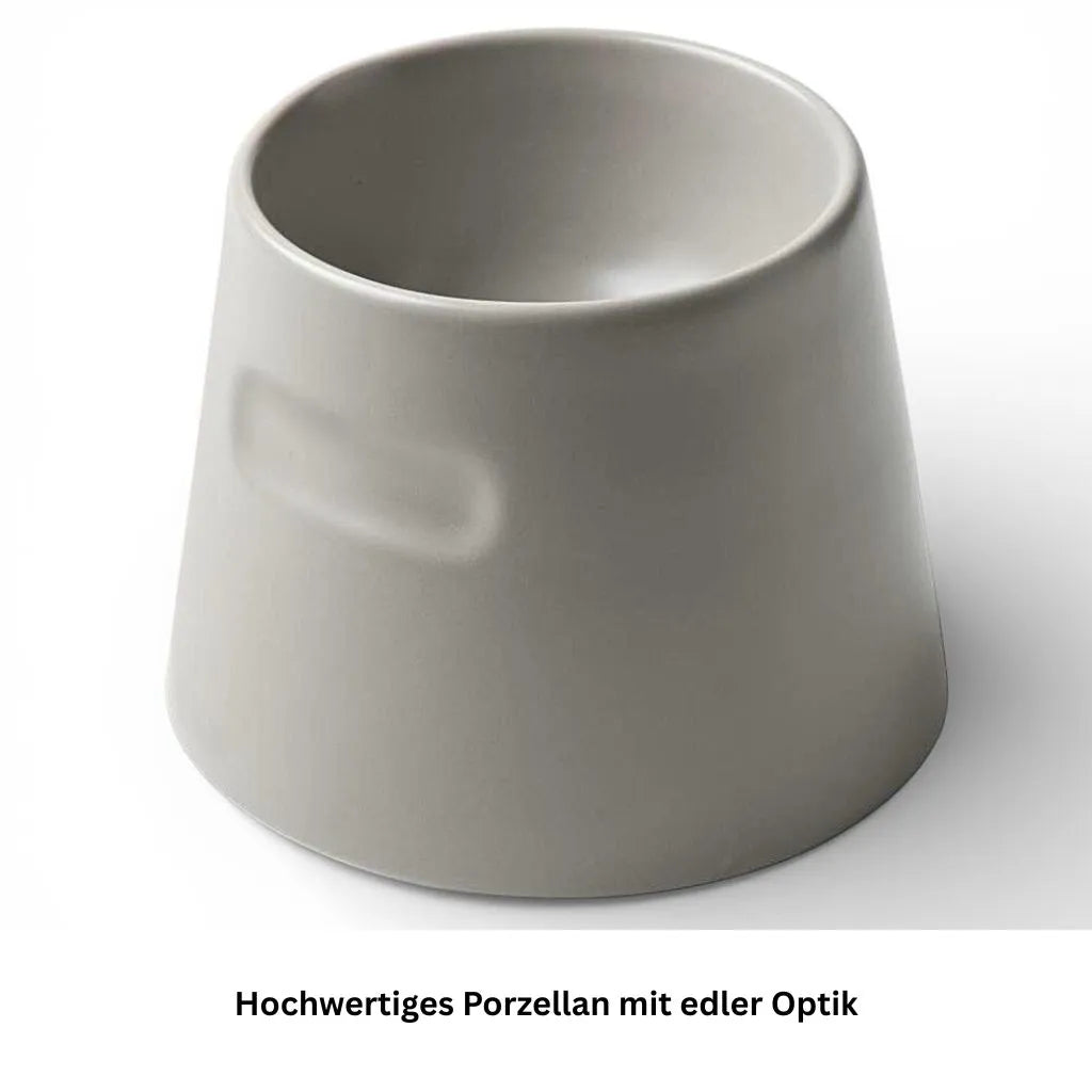 Erhöhter Porzellannapf für Katzen in Grau