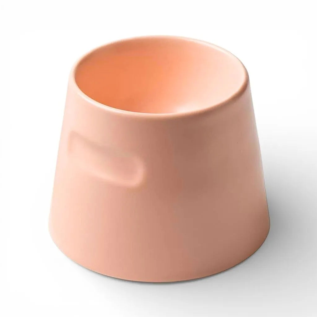 Porzellannapf für Katzen in Rosa mit erhöhter Form