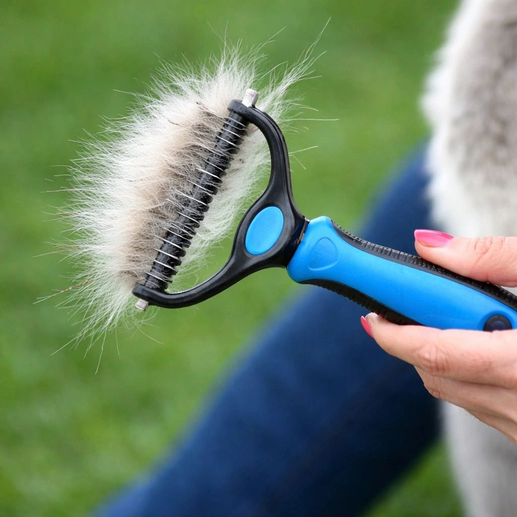 Unterfell Hundebuerste entfernt lose Haare aus dem Fell eines Hundes