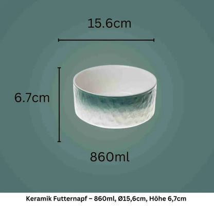 Keramiknapf grün mit Holzfüssen – 860 ml