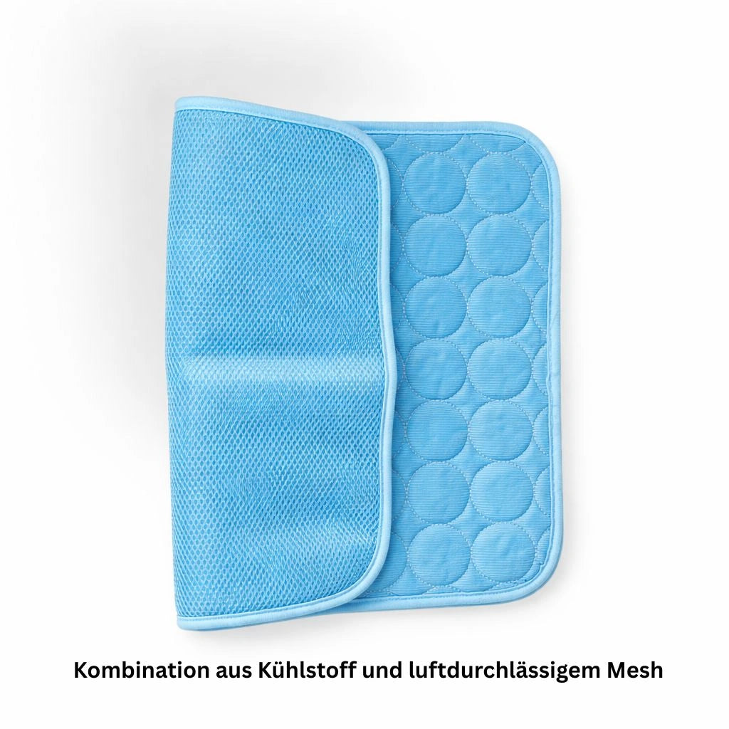 Atmungsaktive Rueckseite der Kuehlmatte mit luftdurchlaessigem Mesh Material