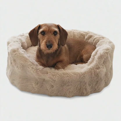 Hundebett Chester Nomi weiches Kuschelbett für Hunde in Kies, Beige