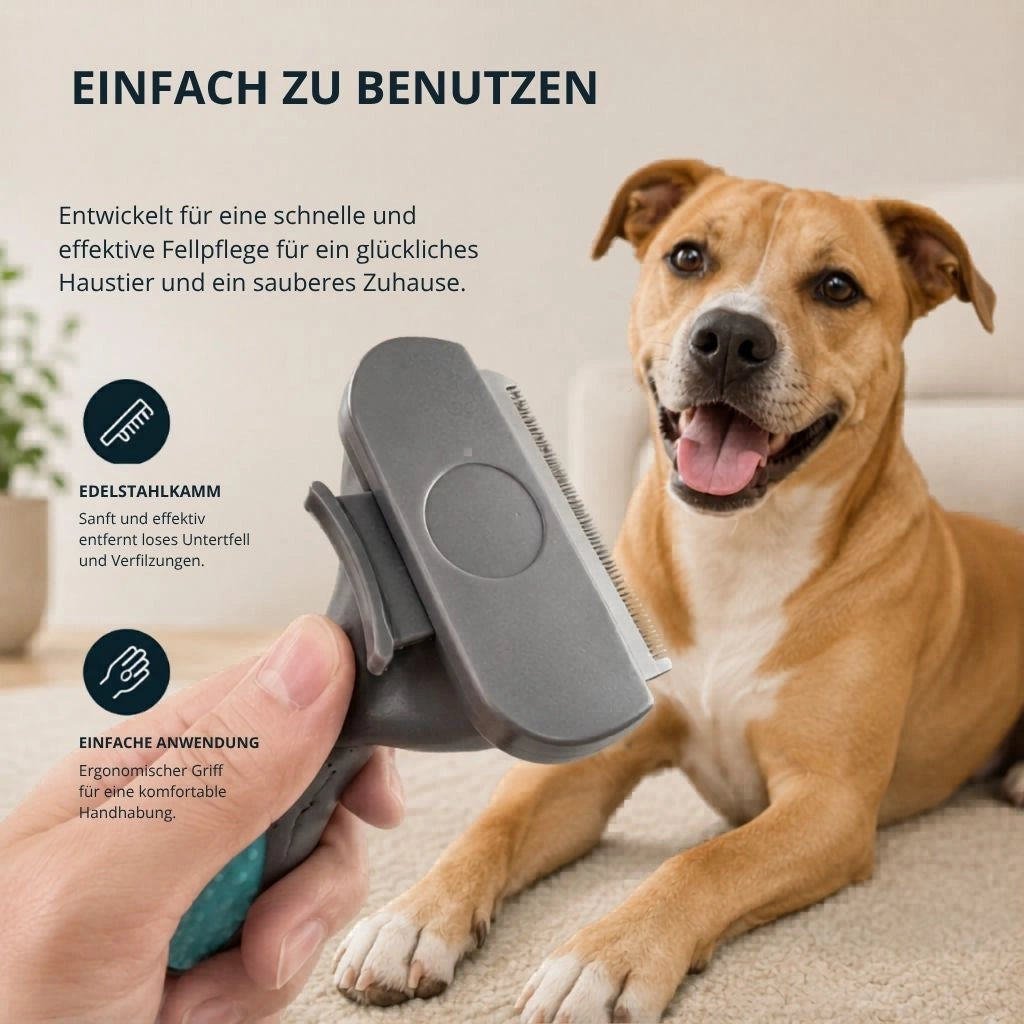 Einfache Anwendung der Tierhaarentferner Bürste für Hunde und Katzen