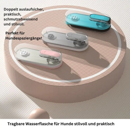 Trinkflasche für Hunde mit Wasserspender-Funktion Farbe Blau, Rosa, Silber