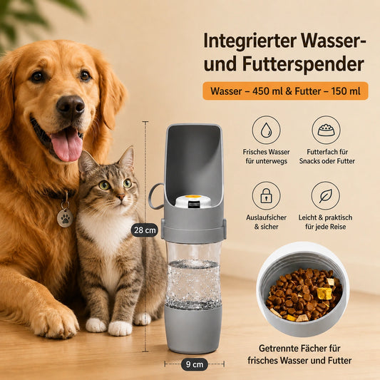 2 in 1 Trinkflasche für Hunde & Katzen