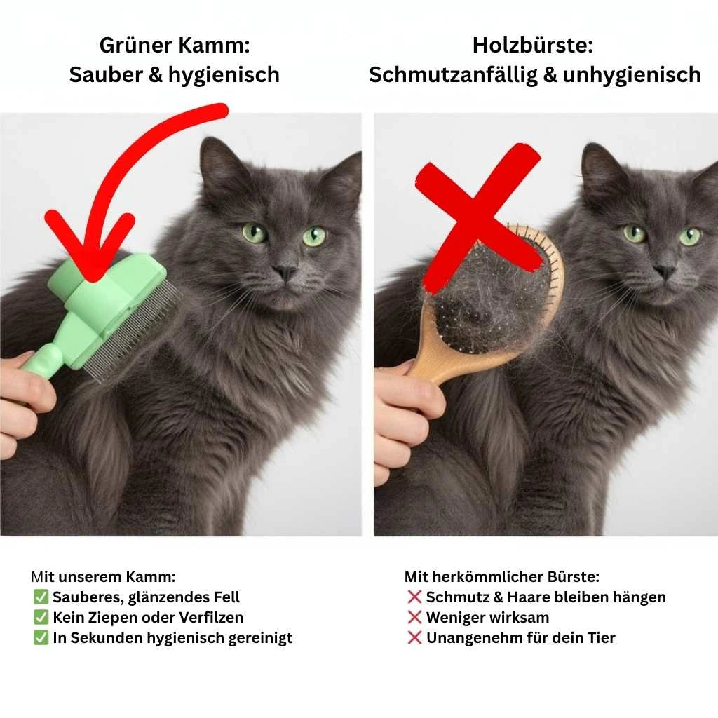 Selbstreinigender Fellkamm für Katzen