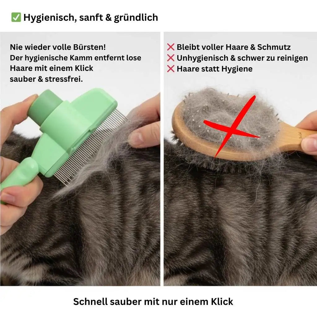 Selbstreinigender Fellkamm für Katzen