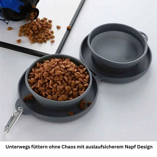 Faltbare Doppelnapf aus Gummi für Haustiere