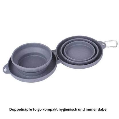 Faltbare Doppelnapf aus Gummi für Haustiere