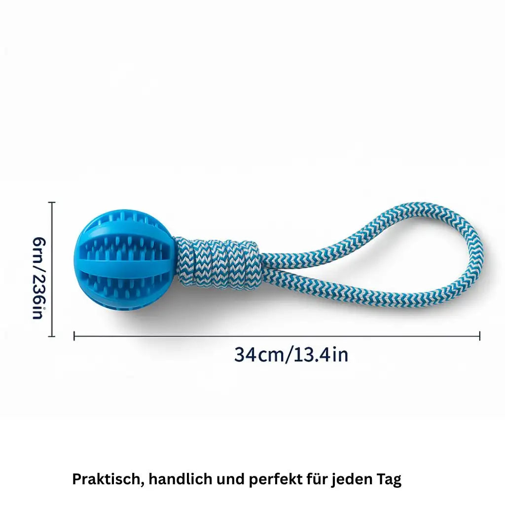 Kauball mit Seil, Snacks & Futter